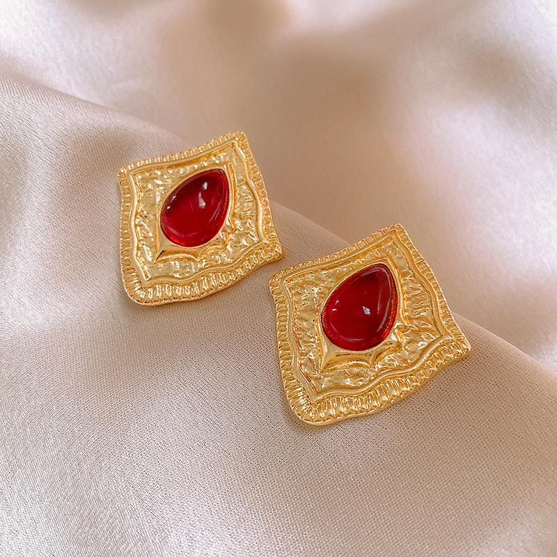 Ancola Rote Blume Schleife Ohrringe: Vielseitige, luxuriöse High-End-Ohrringe für Herbst und Winter für Damen.