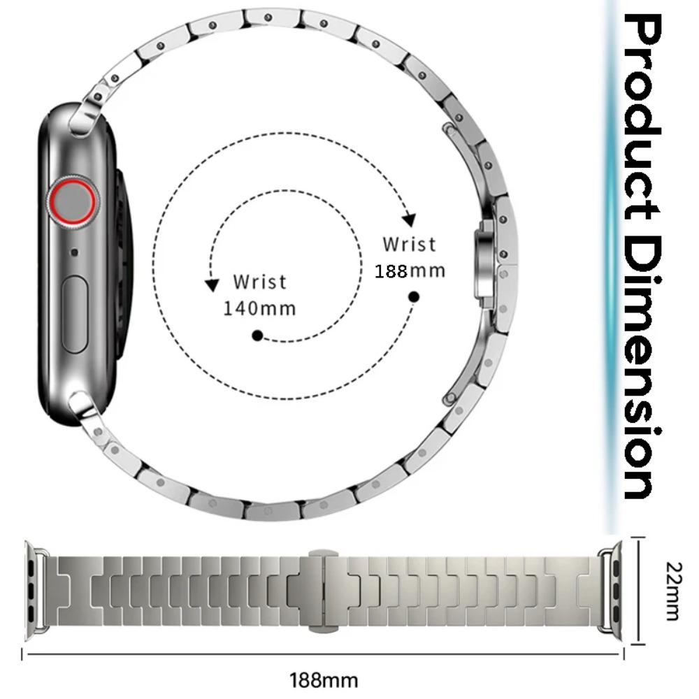 Luxurious Titanium Band For Apple Watch Series 10 46mm 42mm Metal Business Bracelet iWatch Ultra1/2 49mm 45mm 44mm 38mm 40mm 41mm Watchband SE