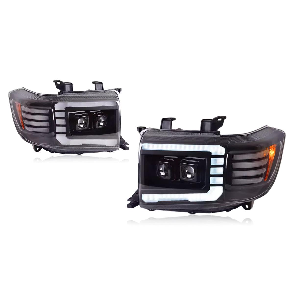 

Toyota Land Cruiser LC76 Headlight Assembly: LED Daytime Running Lights & Flowing Turn Signals for LC71 Modification