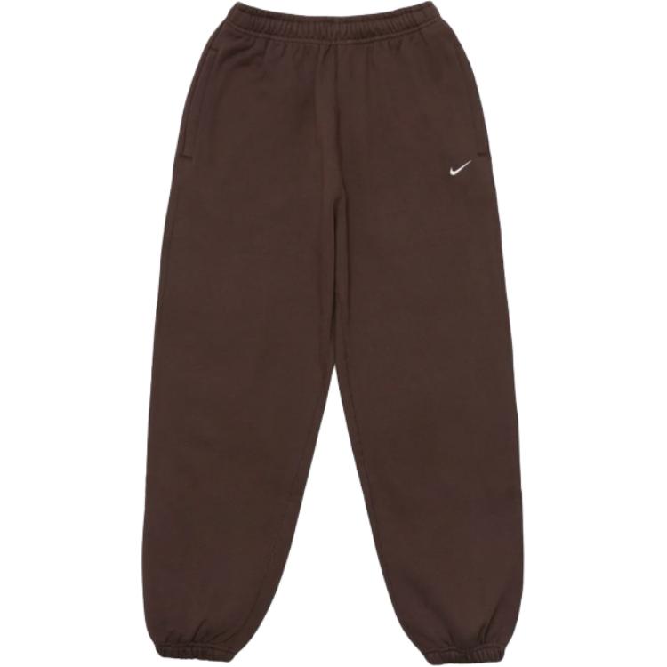 Nike Logo Elastic Cuff Knitted Sports Pants Women pants Brown DA0334-237