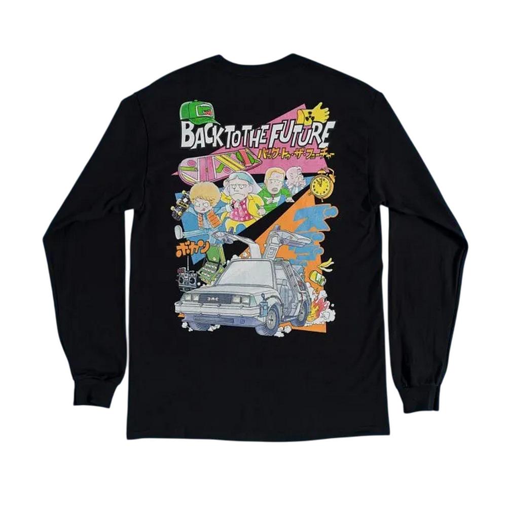 Back To The Future Unisex Adult Back Print Long-Sleeved T-Shirt