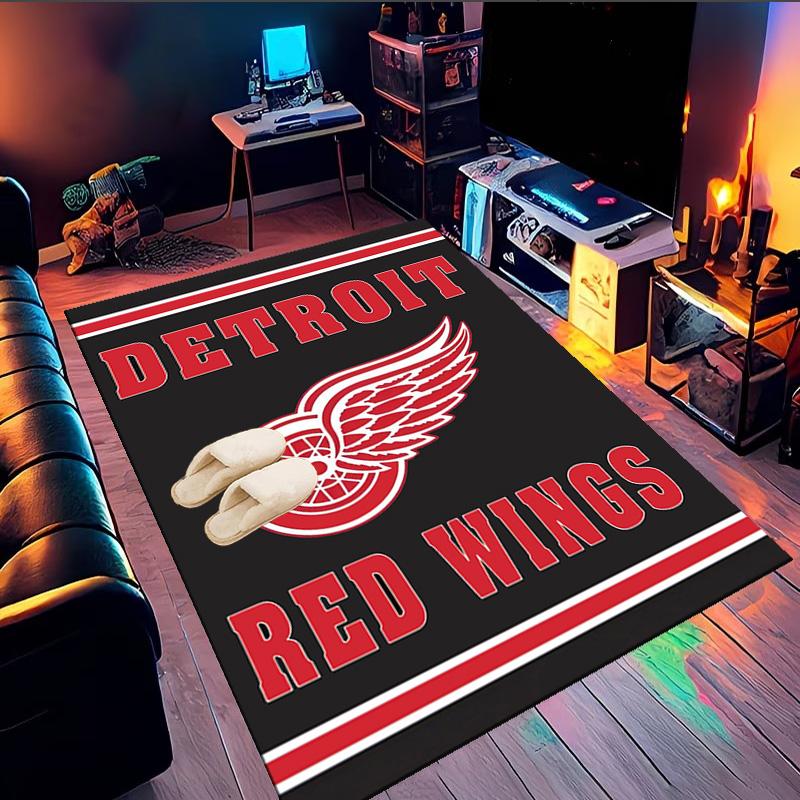 Red Wings Logo Area Rug Suitable for Indoor And Outdoor,Carpets for Kitchens, Homes, Offices, Living Rooms,Home Decor,Christmas Gift
