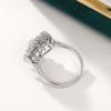 A Lady's Engagement Ring, Luxurious And Exquisite Flower Ring Set With Synthetic Zirconia, A Romantic Wedding Jewelry For Brides For Engagement Or Wed