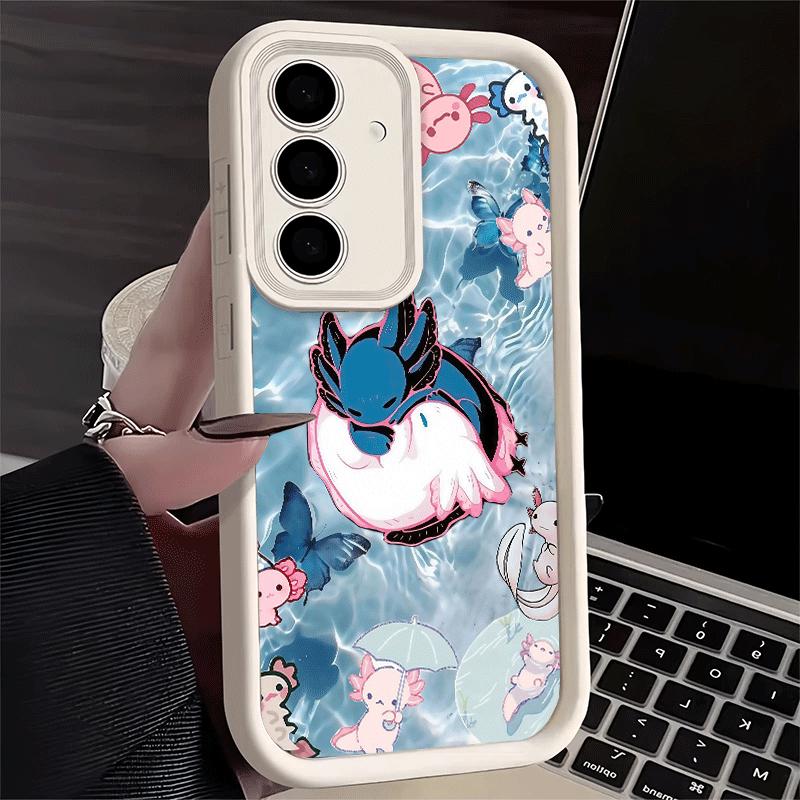 Phone Case for Samsung Galaxy A17 A16 A15 A14 A13 Axolotl Cartoon Cute A56 A36 A26 A55 A35 A25 A54 A34 A24 A53 A33 A23 A07 A06