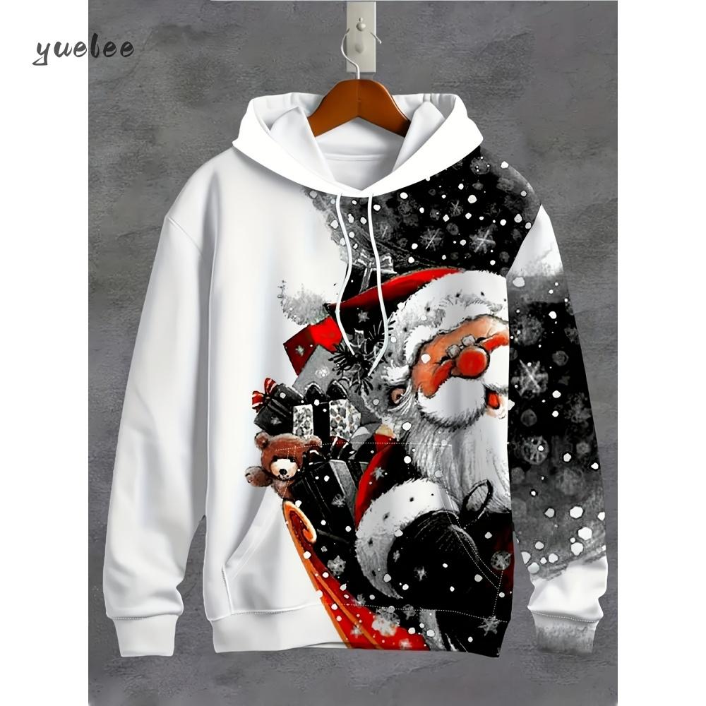 Santa Claus Graphic Print Hoodies Men Women Fashion Christmas Hoodie Sweatshirt Snowman Tracksuits Men clothing Winter Falls