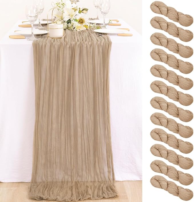 12 Pack 90X300cm Cheesecloth Table Runner