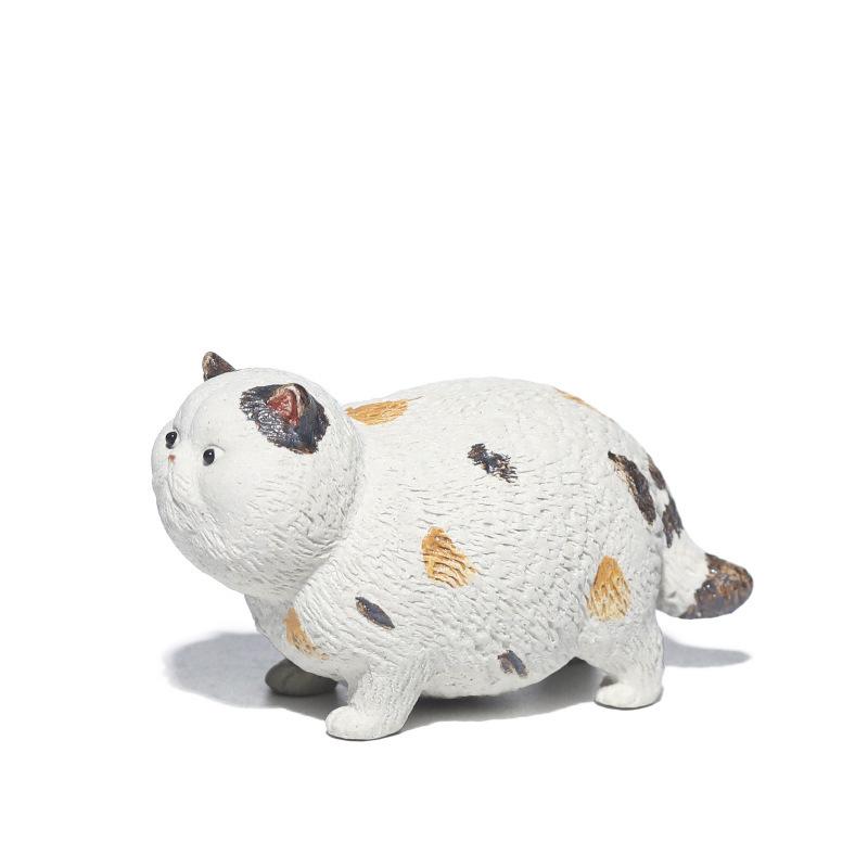 Fortune Cat Purple Clay Little Flowe Cat Tea Pet Traditional Tea Sculpture Tea Figurine Play Toys Tea Statue Ornaments Teaware