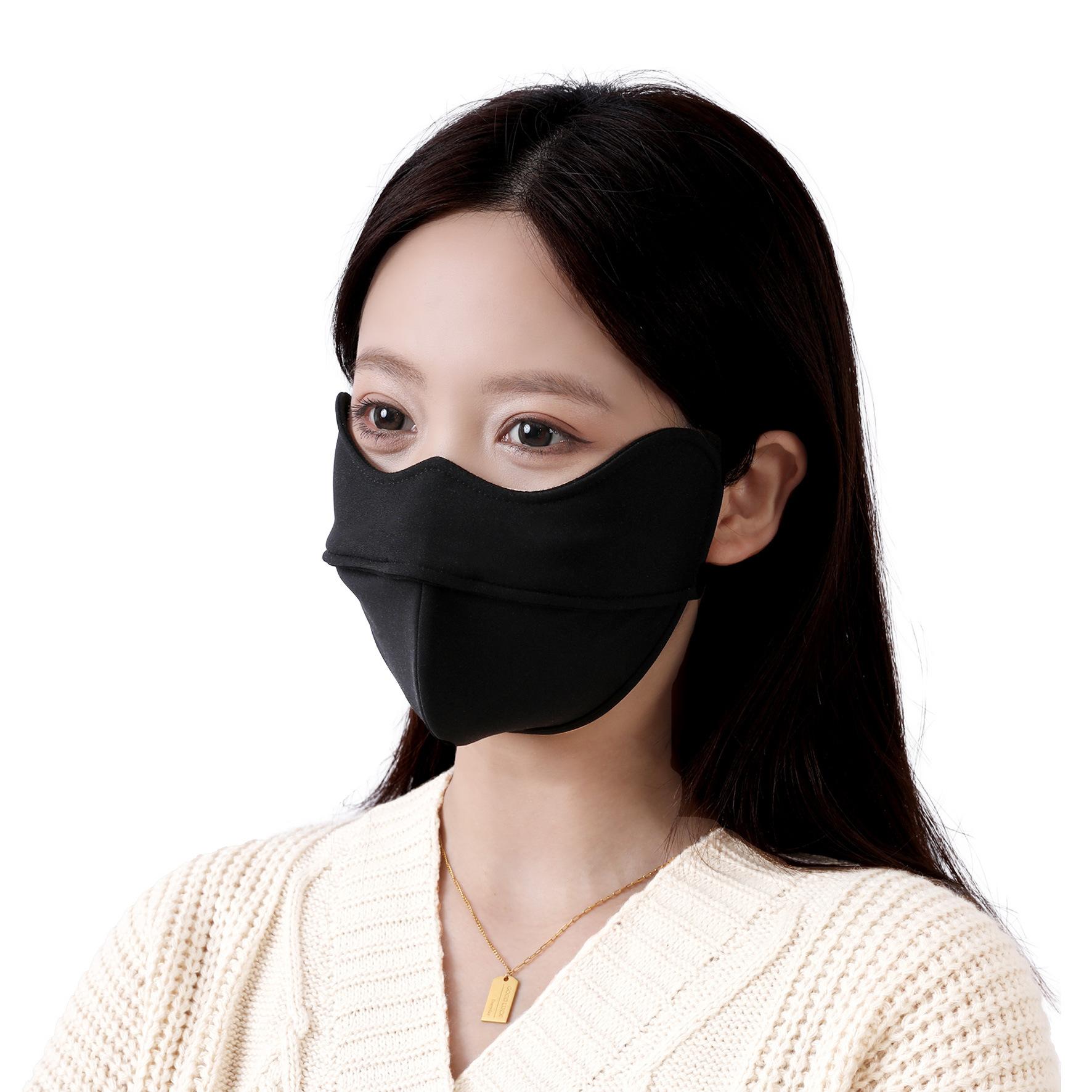 

Зимняя маска Женская горнолыжная маска Тепловая полумаска Ветрозащитная маска для сноуборда и велоспорта Защита от ультрафиолета Спортивные маски для катания на лыжах Утолщенная ветрозащитная маска чёрный
