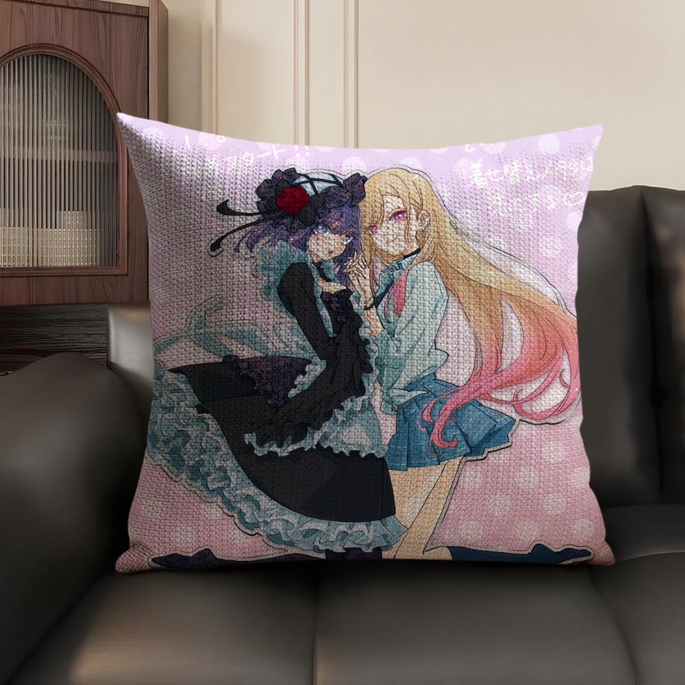 Anime Girl Cartoon MMy DressUp Darling Pillow Case DoubleSided Printing Short Plush Sofa Cushion Cover Bedroom Bedside Pillow