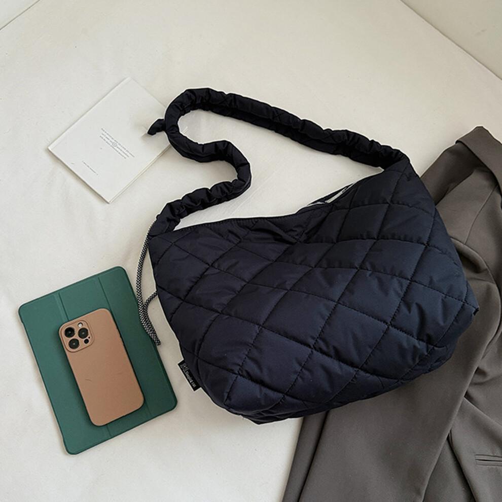 Crossbody Bags for Women Puffer Quilted Crossbody-Navy Blue
