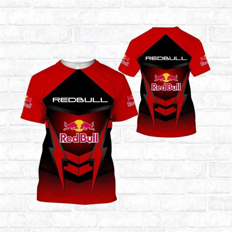 Red Bull Racing Men's T-shirt Oversized New T-shirt 3D Printed Children's Red Bull Short Sleeve Motorcycle Men's T-shirt
