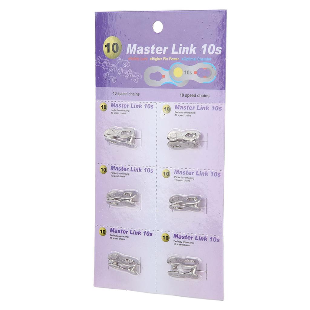 6 Pairs Bike Chain Quick Links Steel Missing Chain Repair Connector for Mountain Road Bicycle10 Speed