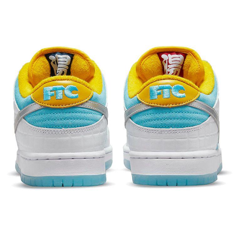 Nike FTC X Dunk Low SB Lagoon Pulse Unisex Sneakers Blue White Metallic-Silver DH7687-400