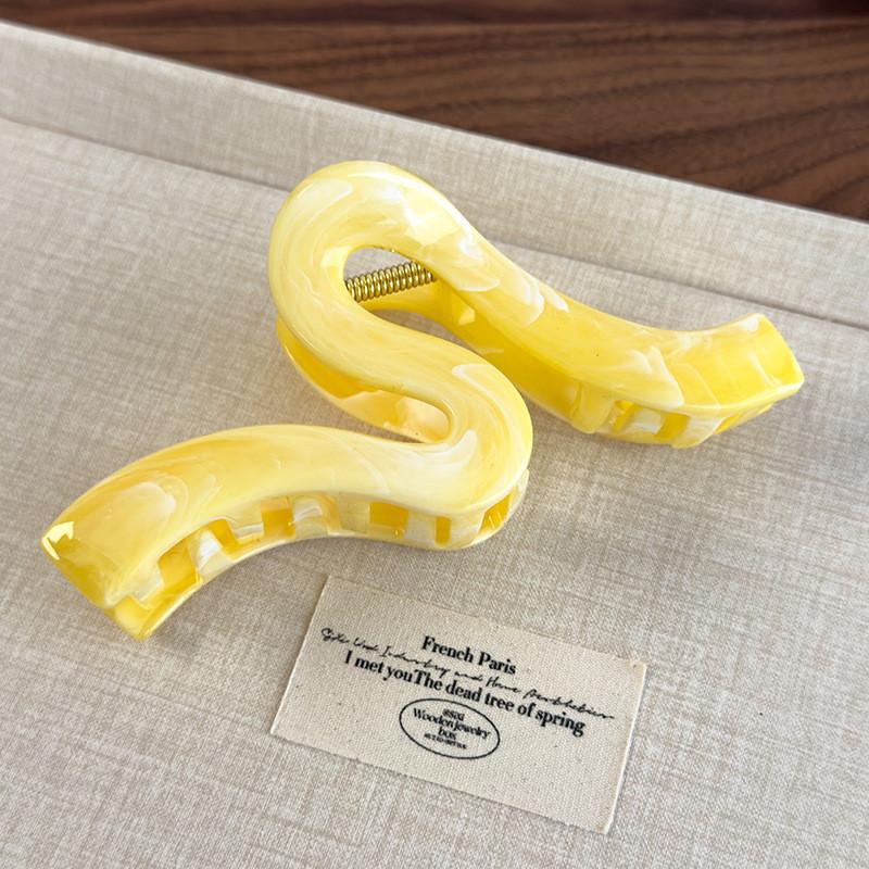 Smudge Textured Hair Clip Women's High-end Sense Wavy Flowers Shark Clips Versatile Hair Accessories
