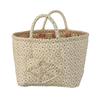 Boho Fabric Laundry Basket Floral Print Quilted Storage Basket Portable Folding Basket Bag with Handles for Home Clothes And Sundries