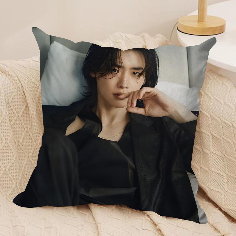 Lee Jong Suk Cushion Cover Silky Short Plush DoubleSided Printed Pillow Case for Sofa All Seasons Home Decor Gift