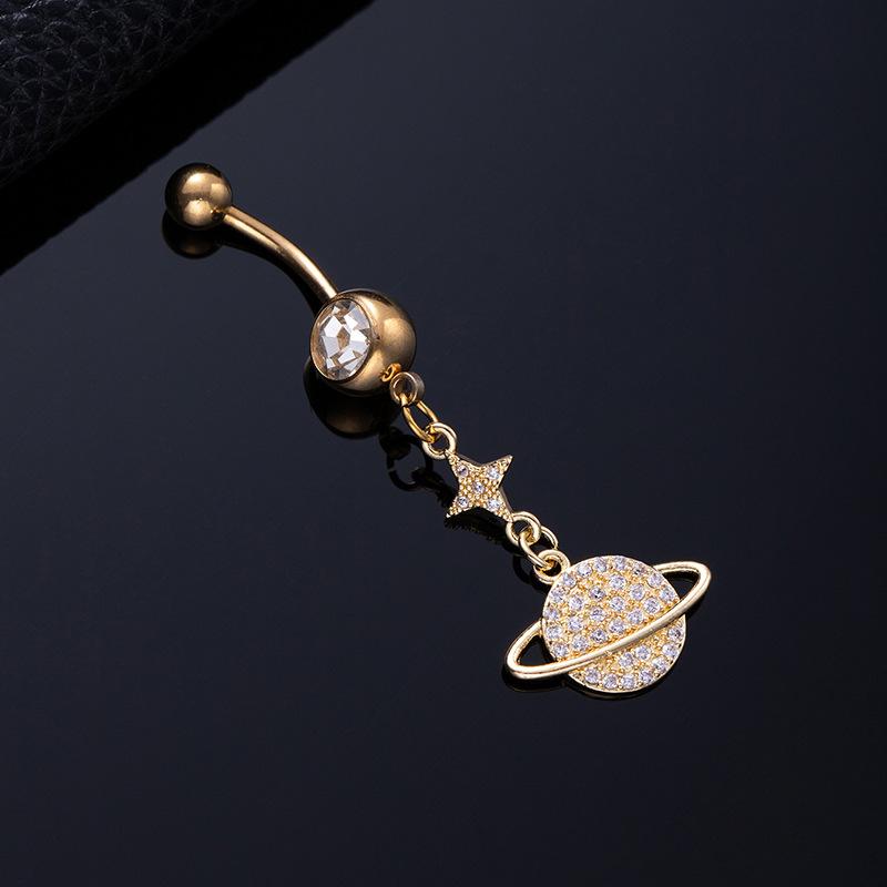 Piercing per Ombelico Microstone Chiodi per Ombelico Vento Farfalla Amore Anello per Ombelico Stella Luna Fiore Femminile Fibbia per Ombelico