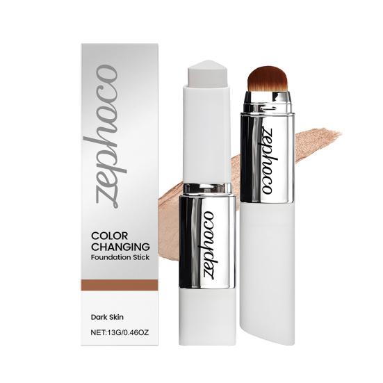 13G Color Changing Foundations Stick Double Head Foundations Stick with Brush Lightweight Hydrating Full Coverage Concealer Cream Stick