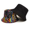 Sombrero de Cubo con Estampado de Moda para Mujeres Hombres Verano Exterior Protector Solar Viaje Playa Sombrero de Pescador Unisex Decorado Panamá Hip Hop Calle