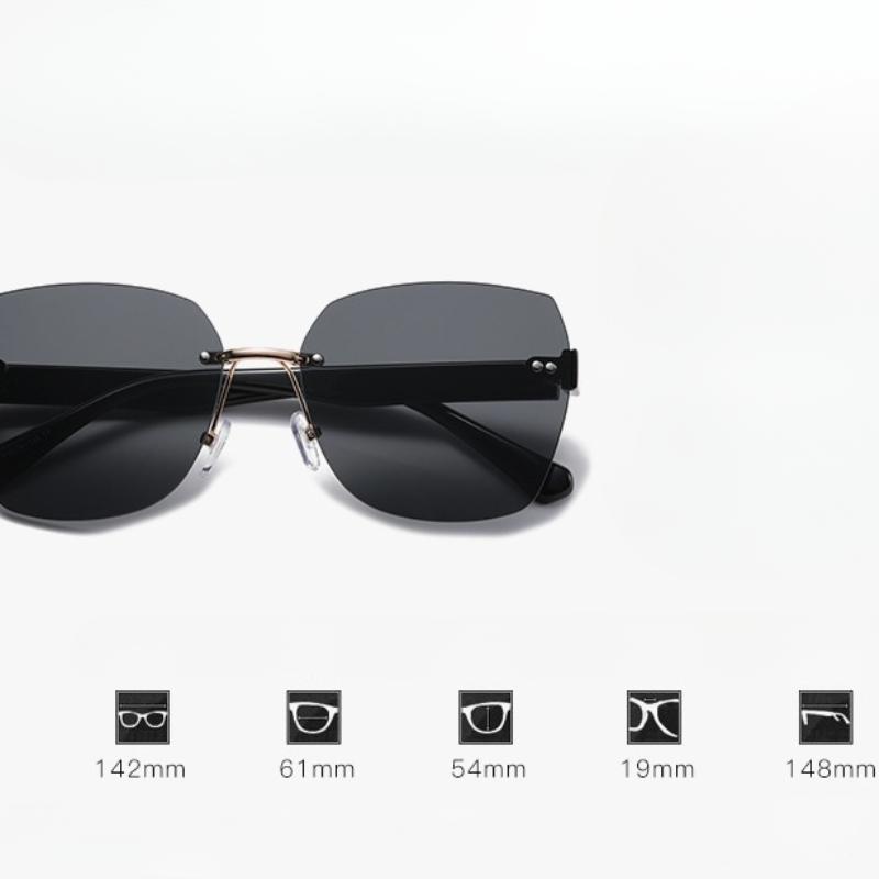 Vintage Rimless Sunglasses Gradient Sunglasses Women Shades Fashion Eyewear Frame Sun Glasses