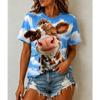 Women's T Shirt Print Graphic Animal Vintage Stylish Classic Short Sleeve Crew Neck Regular Tops Daily Weekend Black White Gold Summer Spring Fall