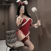 Lingerie Bunny Sexy Uniform Suit Seduction Open Passion Velvet Christmas Dress