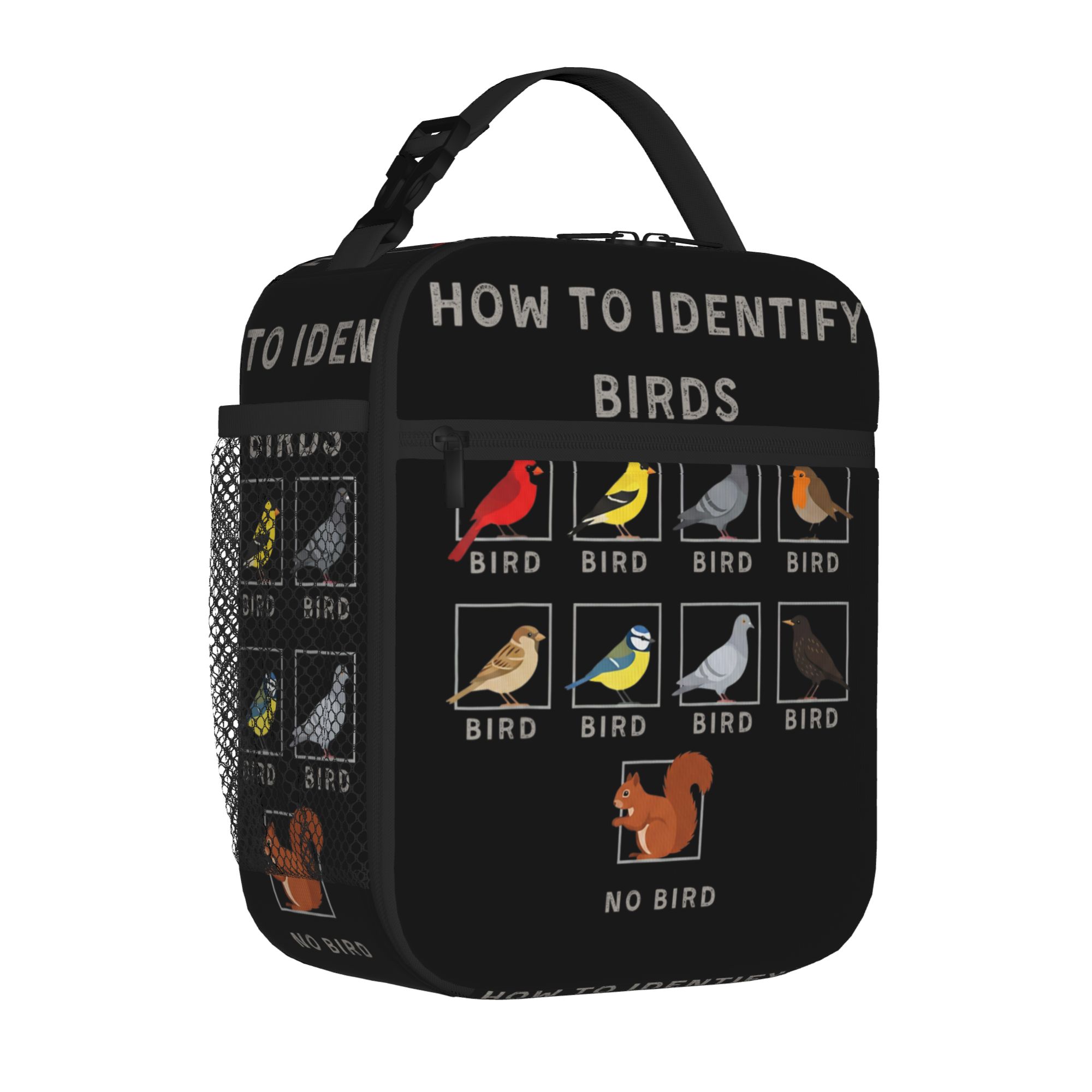 Insulated Lunch Tote Bag How to Identify Birds Funny Birdwatcher Identification Cooler Thermal Lunch Container Lightweight One Size