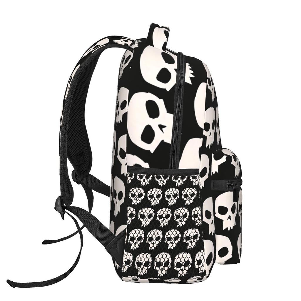 Totenkopf Grafikdruck Studentenrucksack Schultasche Wander-Tagesrucksack für Herren Damen Mode Buchertasche Umhängetaschen