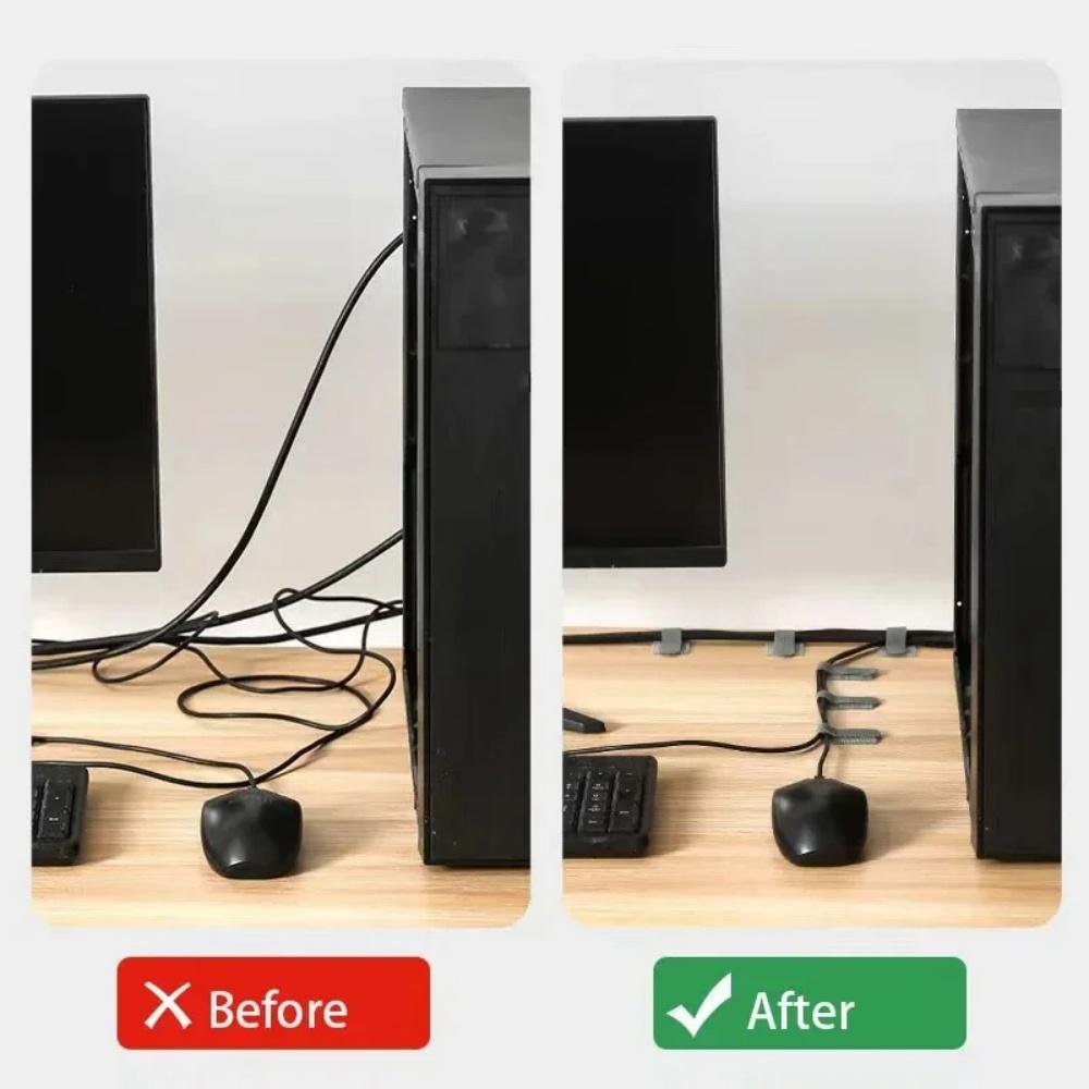 Reusable Self Adhesive Cable Ties Desk Management Adjustable Cord Organizer Straps Wire Holder Organizer Straps Desk Management