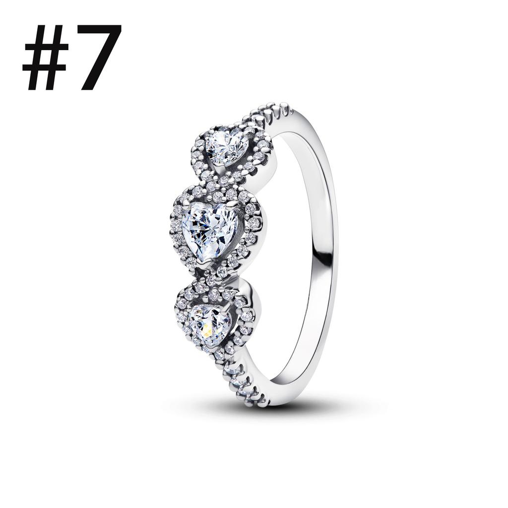 Luxury Original 925 Silver Heart-shaped Bow Flower Ring Fit Women's High-end Jewelry Parties Valentine's Day Gifts