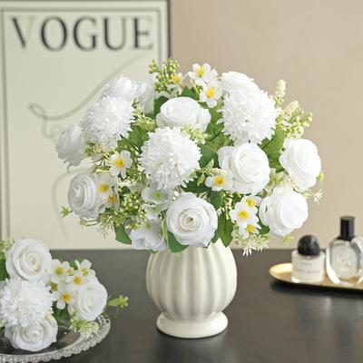 Artificial Flowers Fake Silk Hydrangea Rose Home Room Vase Decora Festival Wreath Wedding Bouquet Party Garden Gifts Accessories