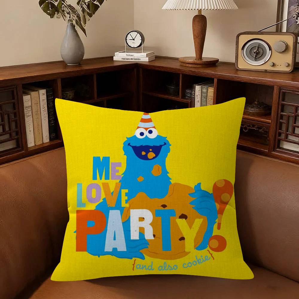 Cartoon SSesame Street Cushion Cover Pillowcase Upholstery Sofa Throw Pillow Home Decor Pillowcas