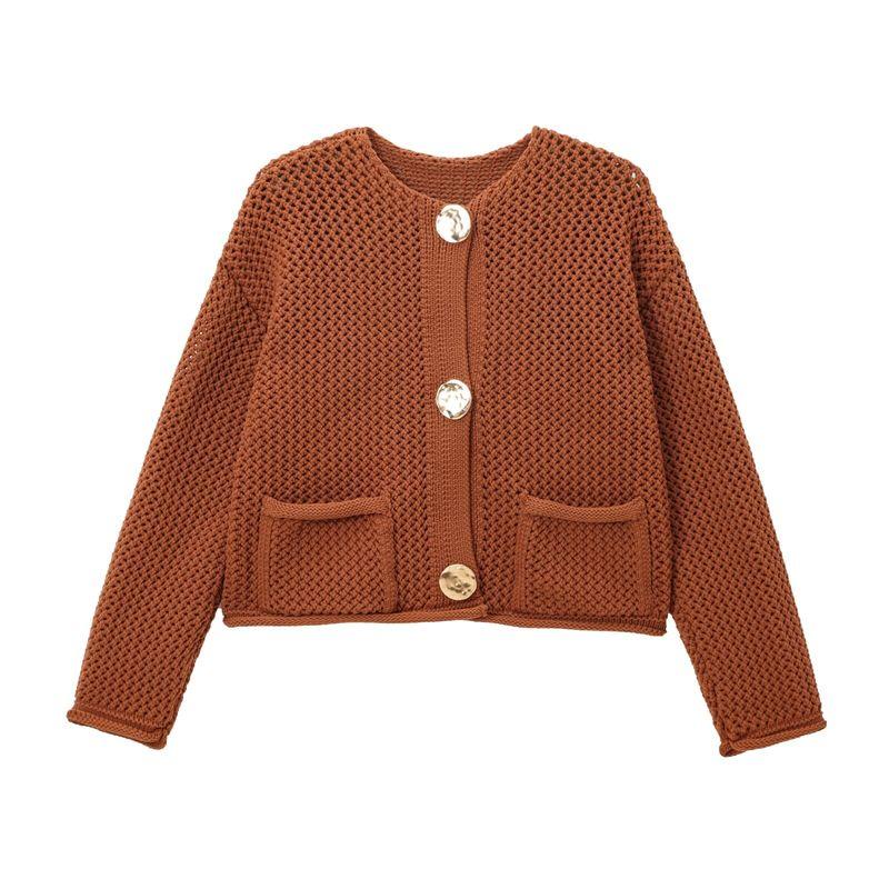 Kaslead New Arrival Women's Clothing Fashion Style Stylish Simple and Versatile Long Sleeve Knitted Coat 5802111