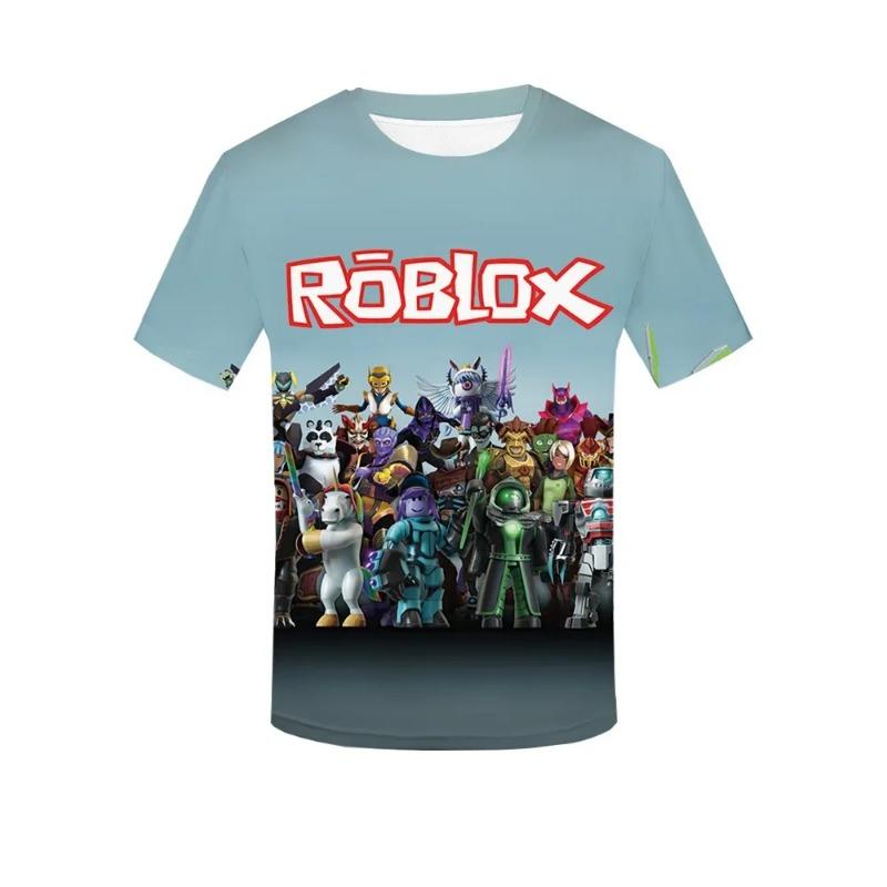 Roblox Game kids T-shirt cosplay costumes Child Cartoon Short sleeve top 3D Print Casual Street Clothes