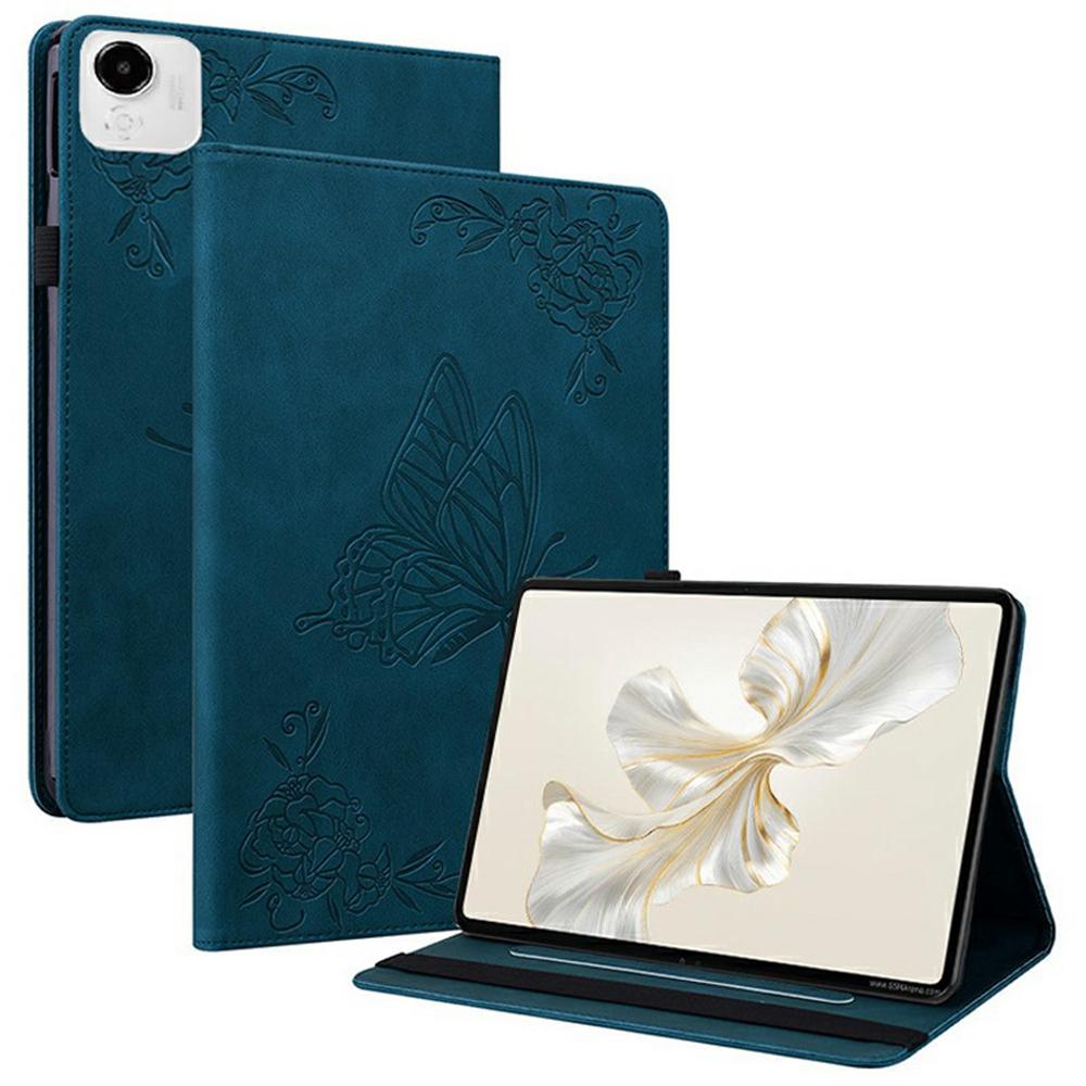 Pro Honor Pad X9a Pouzdro s potiskem motýlů a květin, kryt na tablet z PU kůže s přihrádkami na karty