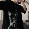 Camiseta Casal Gato Gótico para Homens Camisetas Outono Streetwear Vintage Manga Longa Camiseta Masculina Solta Oversized Y2k Camisetas Tops