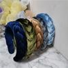 Korean Version of the Hot Style Solid Color Flannel Braid Headband Ladies Gold Velvet Cross-knot Headband Headwear