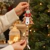Wooden Christmas Tree Bell Hanging Ornament for Festive Holiday Decoration