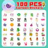 100PCS Cartoon Cute Little Fresh Mixed Animal Graffiti Stickers for Bicycle Pencil Case Decals BulingBulingStickers Store