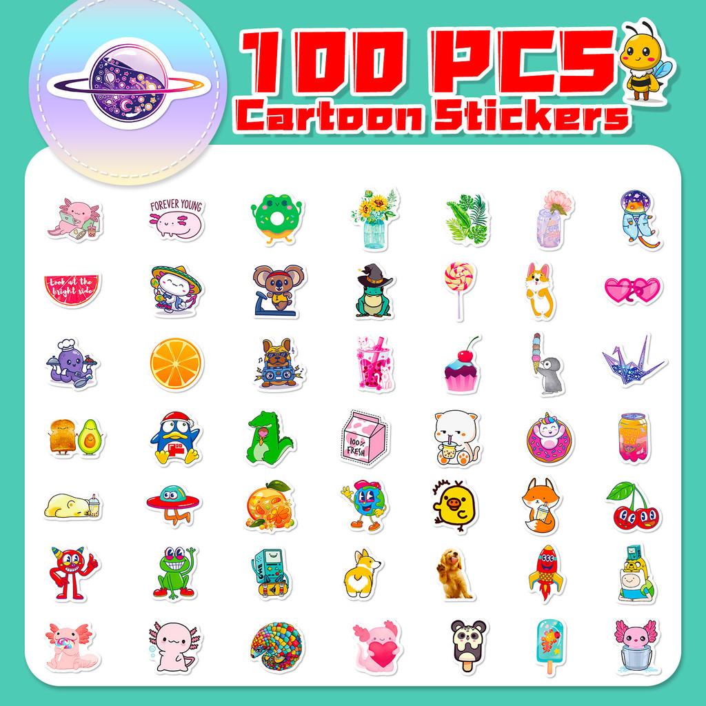 100PCS Cartoon Cute Little Fresh Mixed Animal Graffiti Stickers for Bicycle Pencil Case Decals BulingBulingStickers Store