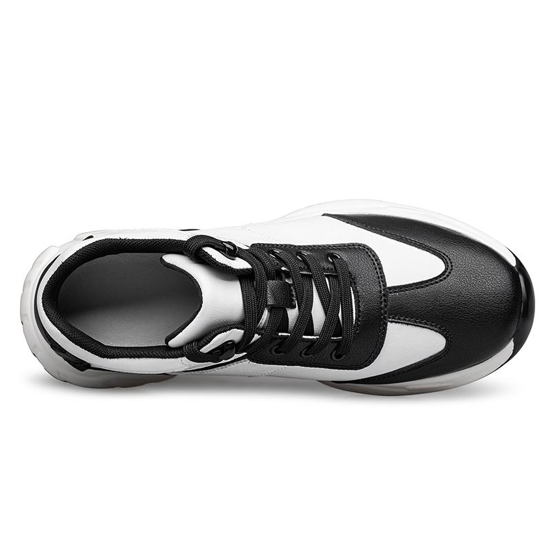 Men Casual Leather Elevator Shoes Hidden Heels Sports Heightening Shoes For Man Increase Insole 6CM Height Shoes Lift Sneakers