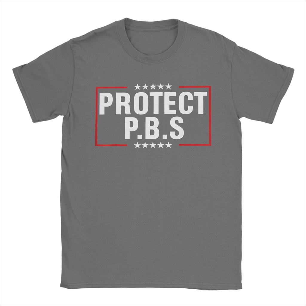 Novelty Protect P.B.S Save Public Broadcasting Service T-Shirt for Men Round Neck Cotton T Shirt  Short Sleeve Tees New Clothing