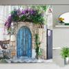 Tenda da Doccia da Giardino Esterna Muro a Fiori Arco Architettura Piante Fiori Paesaggio Poliestere Tende Sospese Decorazioni Bagno