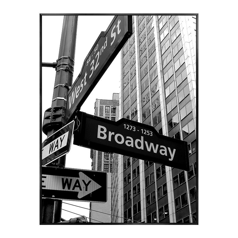 Modern New York Londen Parijs Sydney Stadsgezicht Landschap Poster Zwart-wit Canvas Schilderij Muurkunst Foto's Woondecoratie