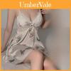 Satin Sleepwear Set For Women With Vneck And Chest Padding For Home And Sleep Use