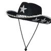 Western Cowboy Hat Sun Protection Wide Brim Cap Western Style Fitness Costume Accessories Party Hat for Weeding Holiday Adults