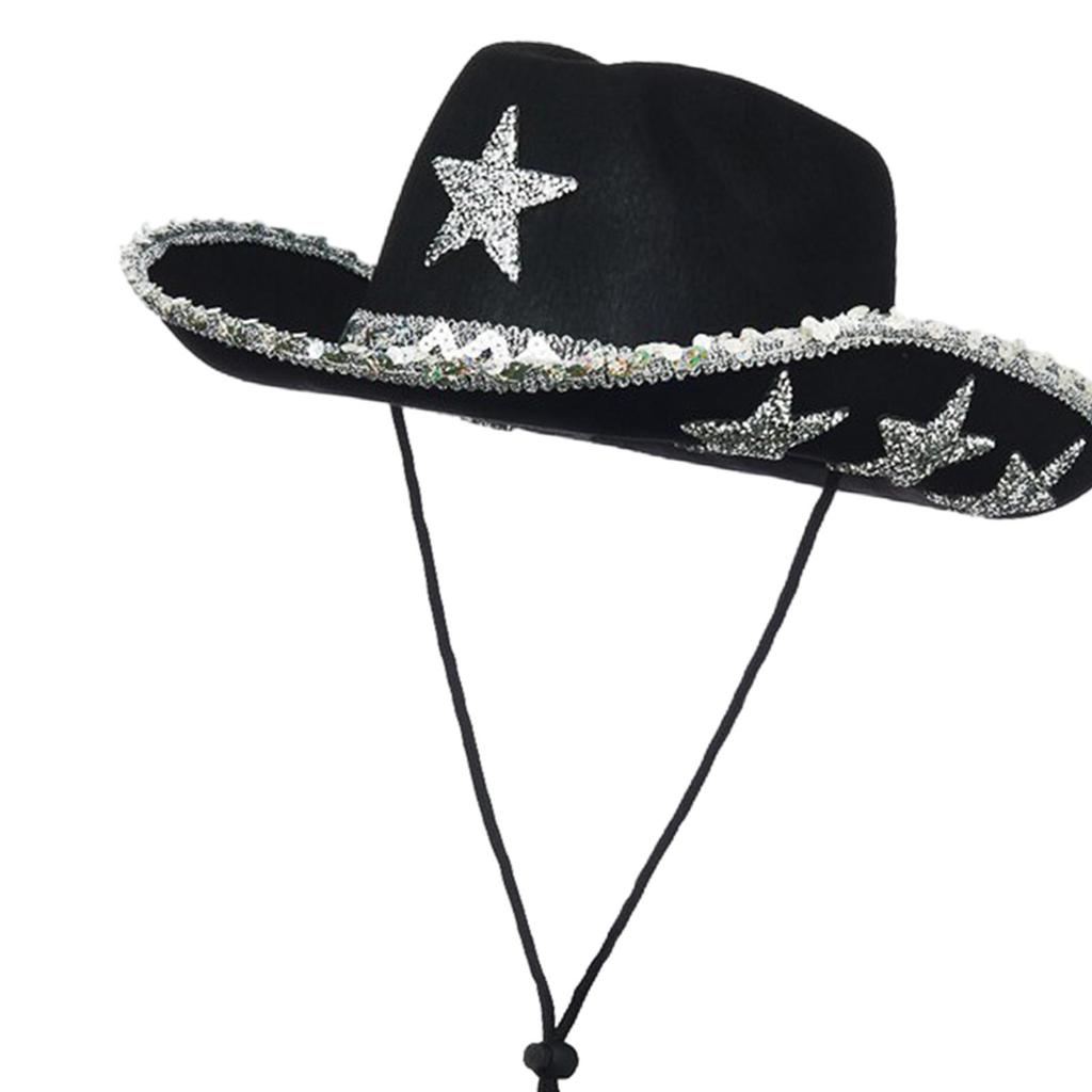 Western Cowboy Hat Sun Protection Wide Brim Cap Western Style Fitness Costume Accessories Party Hat for Weeding Holiday Adults