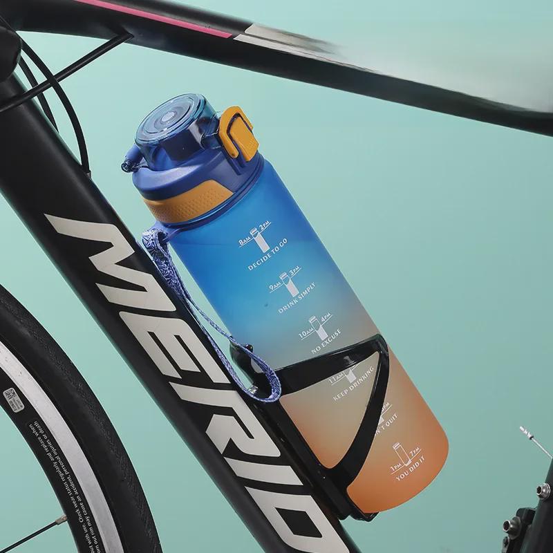 Frosted Gradient 1L Sports Water Bottle with Pop-Up Lid for Students