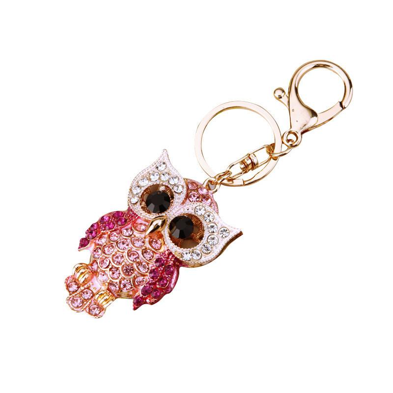 Adorable Crystal Owl Keychain Fashionable Keyring For Women Unique Gift Accessory