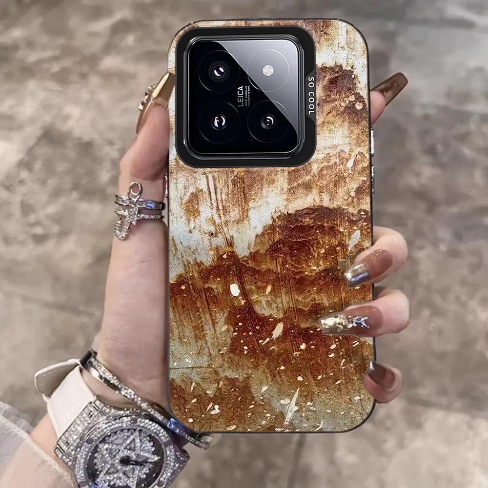 Rust Effect Distressed Cool Phone Case For Xiaomi 17 Pro Max 15 T Pro 14 T Pro 13 Pro 12 Pro Mi 11 Lite 5G IMD Shockproof Cover